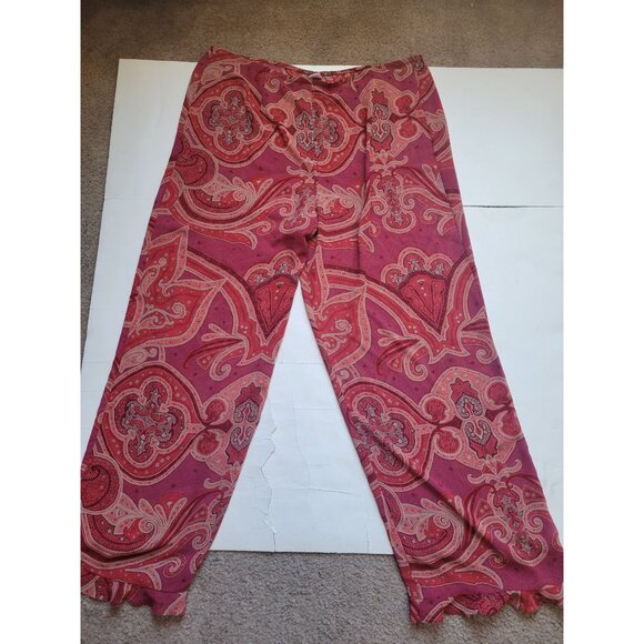 Victoria's Secret Pajama Ressort Set Coverup Red Paisley Size L Paisley Casual - Picture 6 of 12